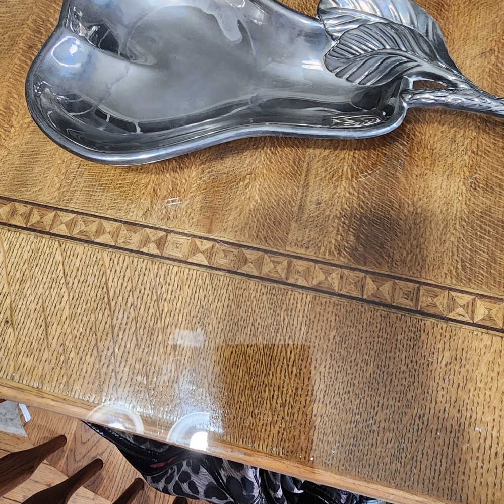 Silverplated pear shaped tray.